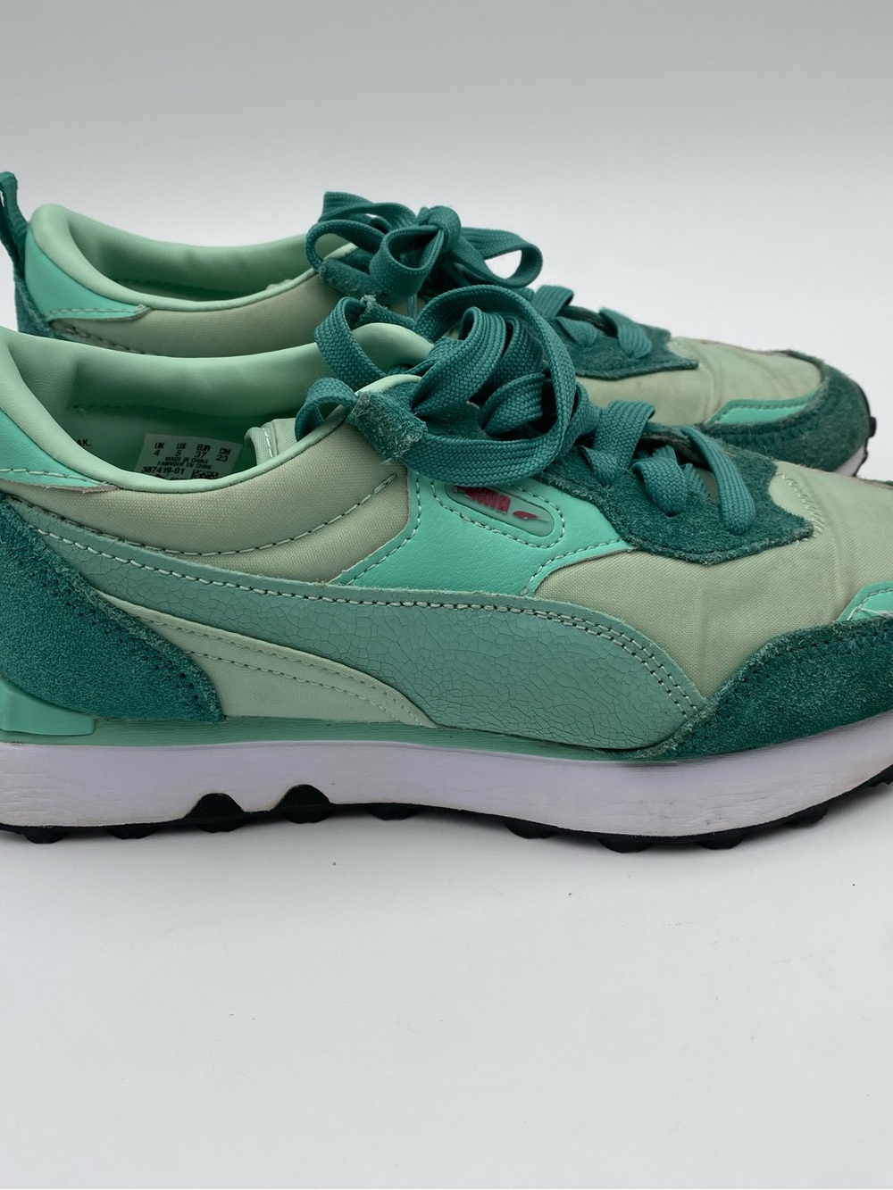 Puma Women Mint Green Teal Low-Top Sneakers